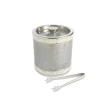 Julia Knight Classic 8" Jumbo Double Walled Ice Bucket With Tongs Platinum Discount