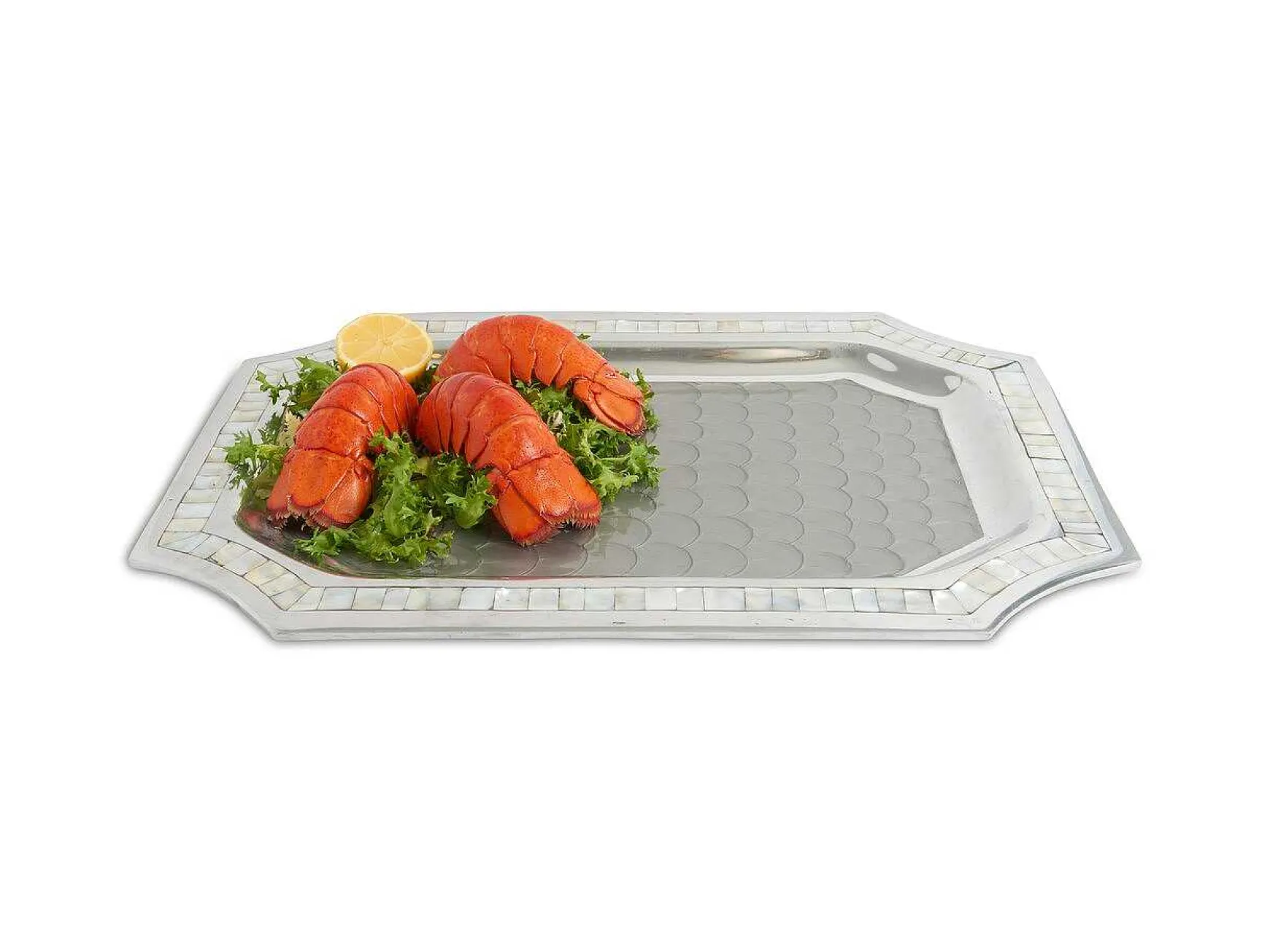 Julia Knight Classic 20" Octagonal Tray Platinum Fashion
