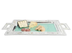 Julia Knight Classic 25" Rectangular Tray W/Handles Aqua Discount