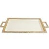 Julia Knight Florentine 23" Beveled Tray With Handles Gold Snow Best