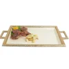 Julia Knight Florentine 23" Beveled Tray With Handles Gold Snow Discount