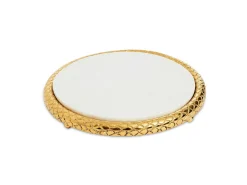 Julia Knight Florentine 11" Cheese Marble Serving Tray Gold Clearance