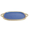 Julia Knight Florentine 22.5" Handled Tray Gold Sapphire Clearance