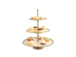 Julia Knight Florentine 18" Three-Tiered Server Gold Snow Shop
