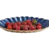 Julia Knight Peony 16" Oval Bowl Gold Sapphire Outlet