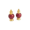 Julia Knight Peony 4" Salt & Pepper Set Gold Pomegranate Online