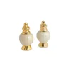 Julia Knight Peony 4" Salt & Pepper Set Gold Snow Sale