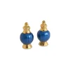Julia Knight Peony 4" Salt & Pepper Set Gold Sapphire Hot