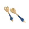 Julia Knight Peony Salad Serving Set Gold Sapphire Outlet
