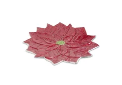 Julia Knight Poinsettia 15" Platter Pomegranate Best