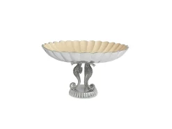 Julia Knight Sea Horse 14" Pedestal Bowl Snow Flash Sale
