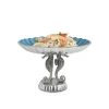 Julia Knight Sea Horse 10" Pedestal Bowl Azure Hot