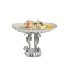 Julia Knight Sea Horse 10" Pedestal Bowl Snow Best