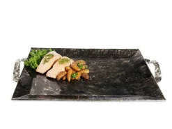 Julia Knight Sierra 20" Rectangular Tray W/Handles Graphite Best Sale