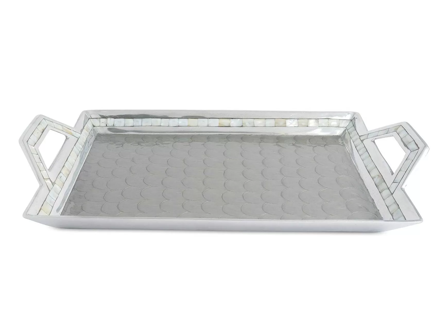 Julia Knight Classic 21" Beveled Tray W/Handles Platinum Online