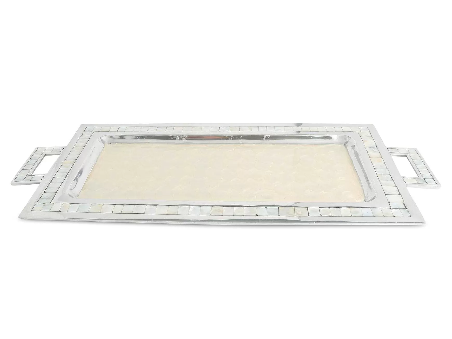 Julia Knight Classic 25" Rectangular Tray W/Handles Snow Cheap