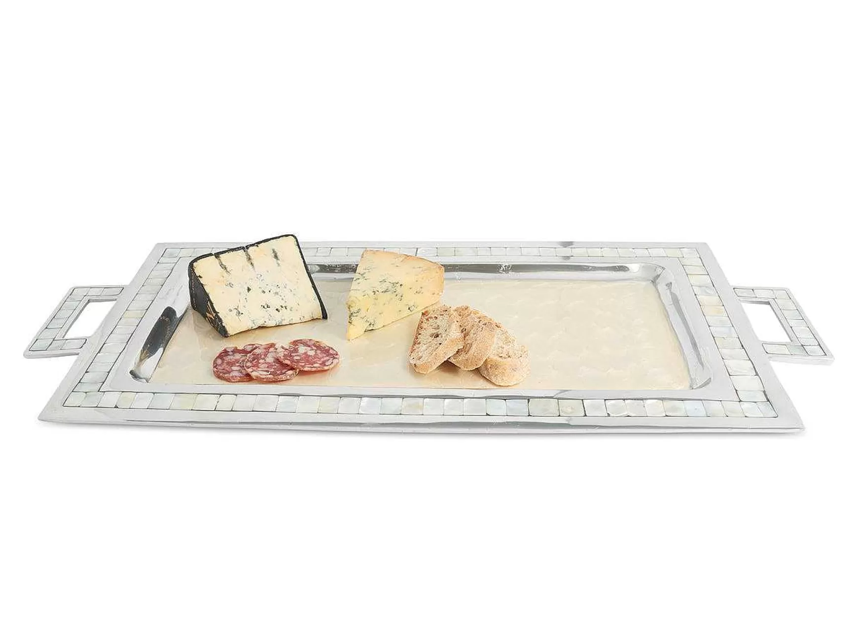Julia Knight Classic 25" Rectangular Tray W/Handles Snow Cheap