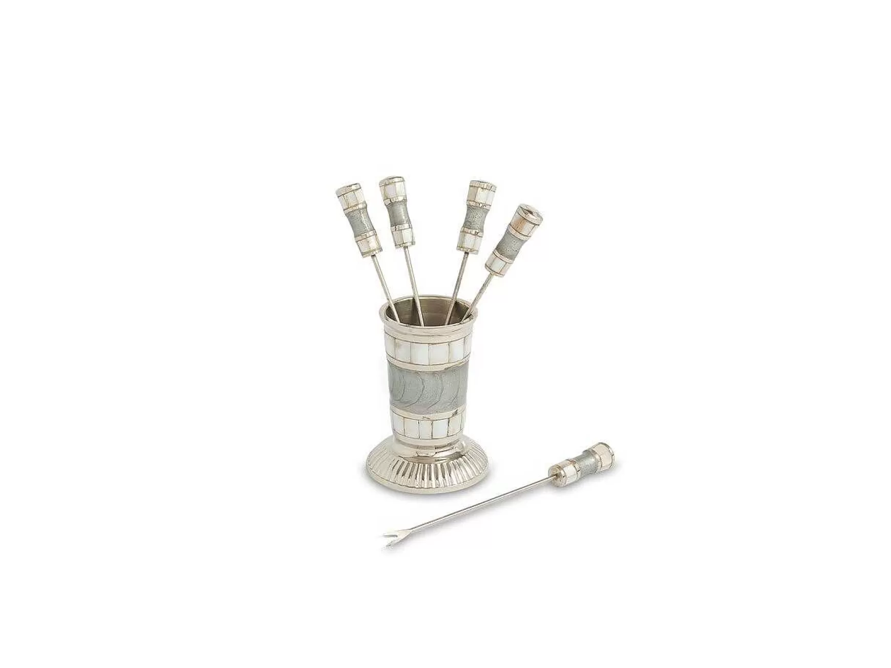 Julia Knight Classic Cocktail Pick Set Platinum Clearance