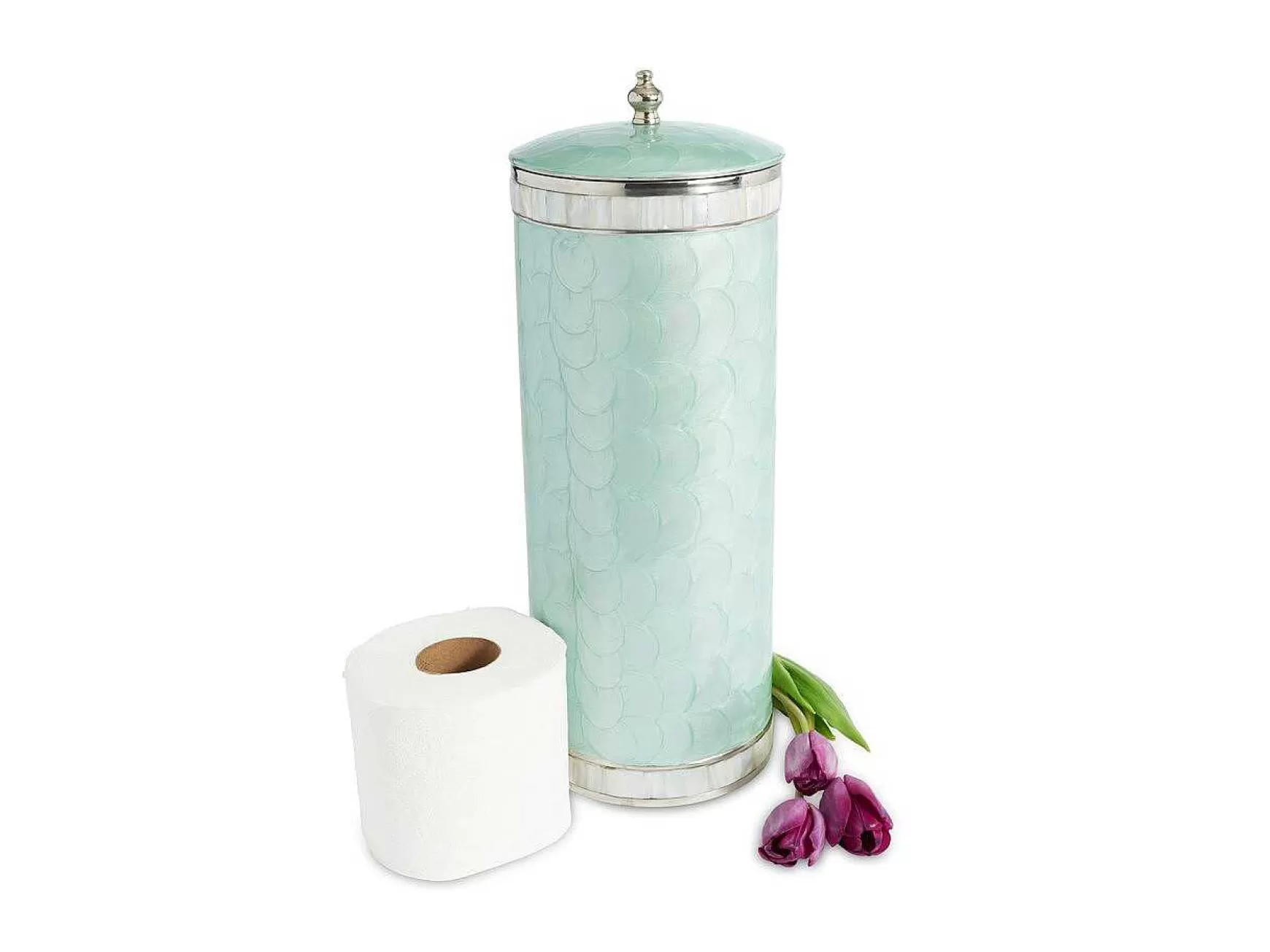 Julia Knight Classic Toilet Tissue Covered Holder Aqua Hot