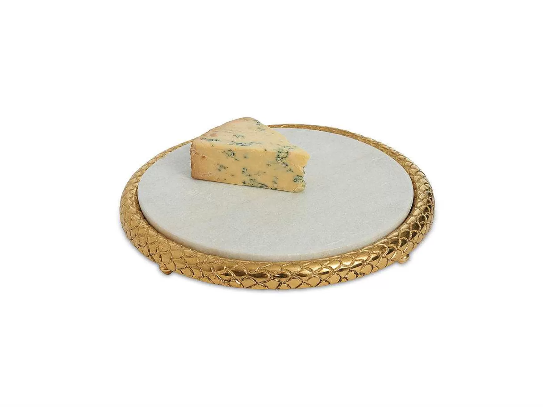 Julia Knight Florentine 11" Cheese Marble Serving Tray Gold Clearance