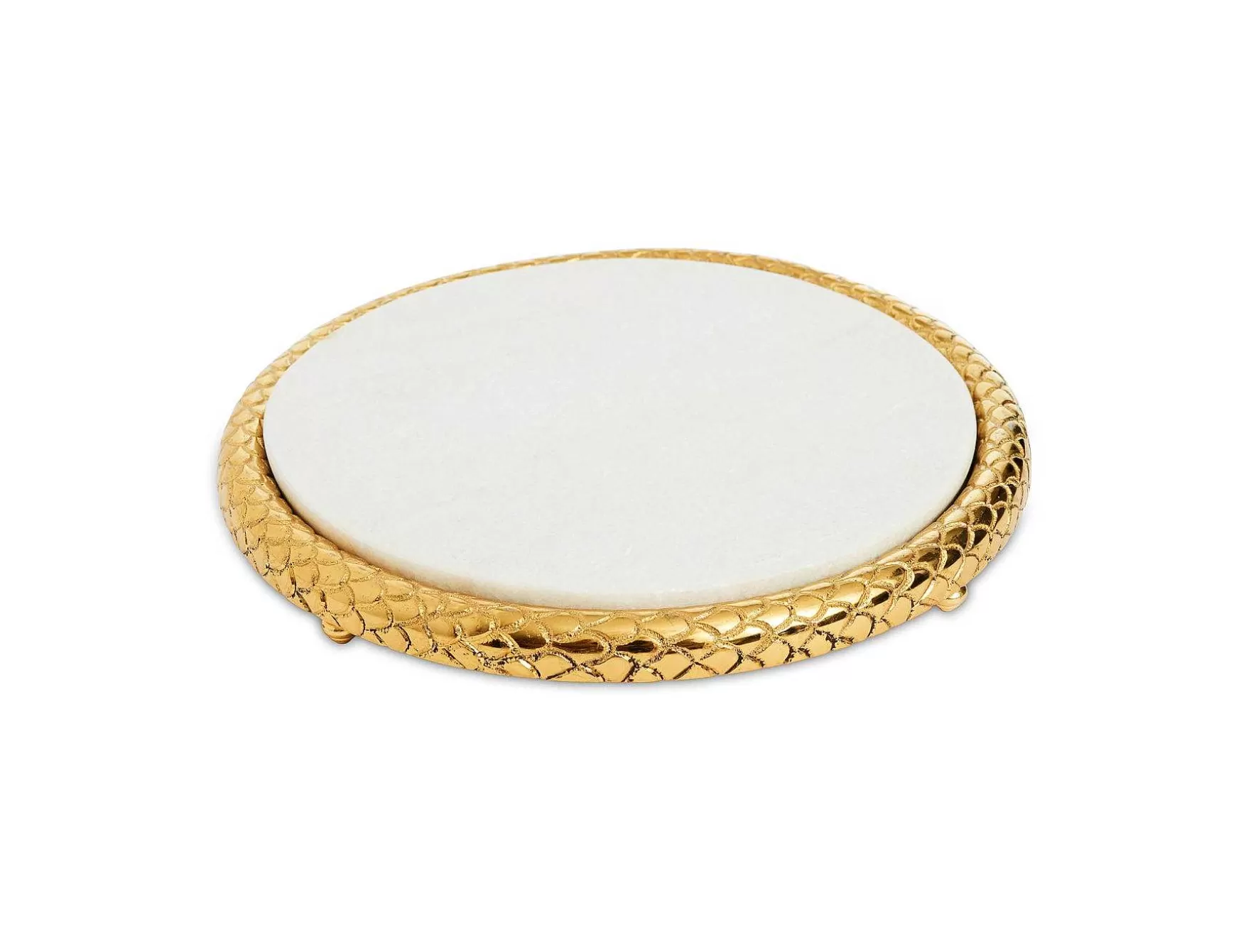 Julia Knight Florentine 11" Cheese Marble Serving Tray Gold Clearance