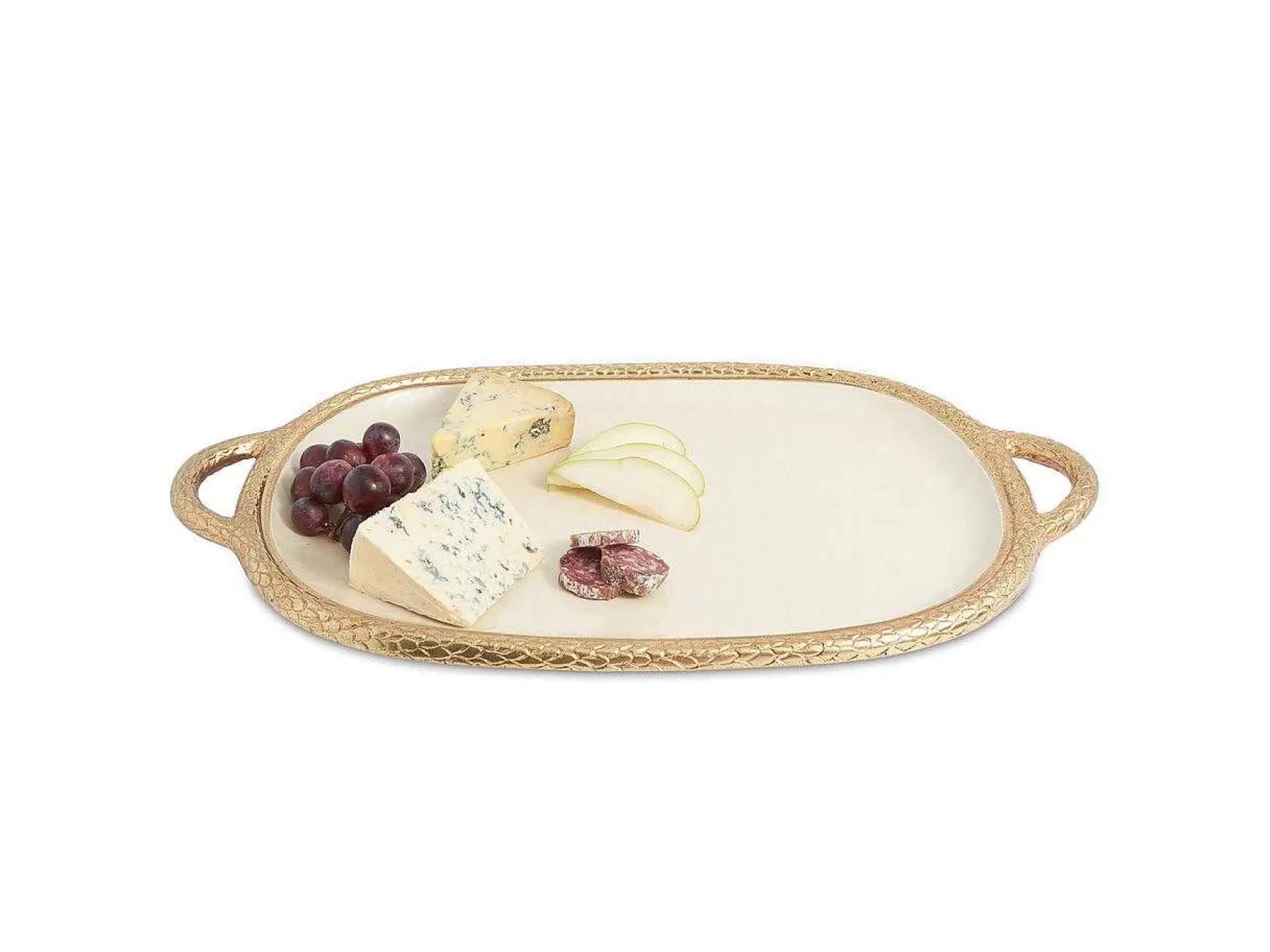 Julia Knight Florentine 22.5" Handled Tray Gold Snow Store