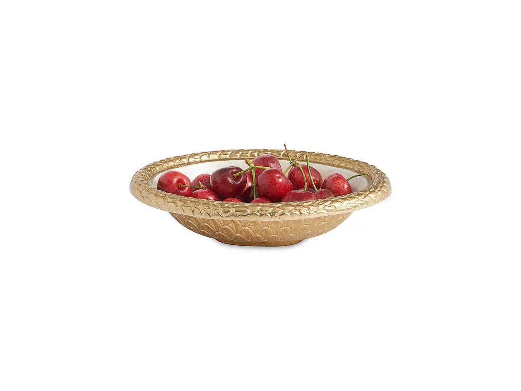 Julia Knight Florentine 8" Oval Bowl Gold Snow Shop