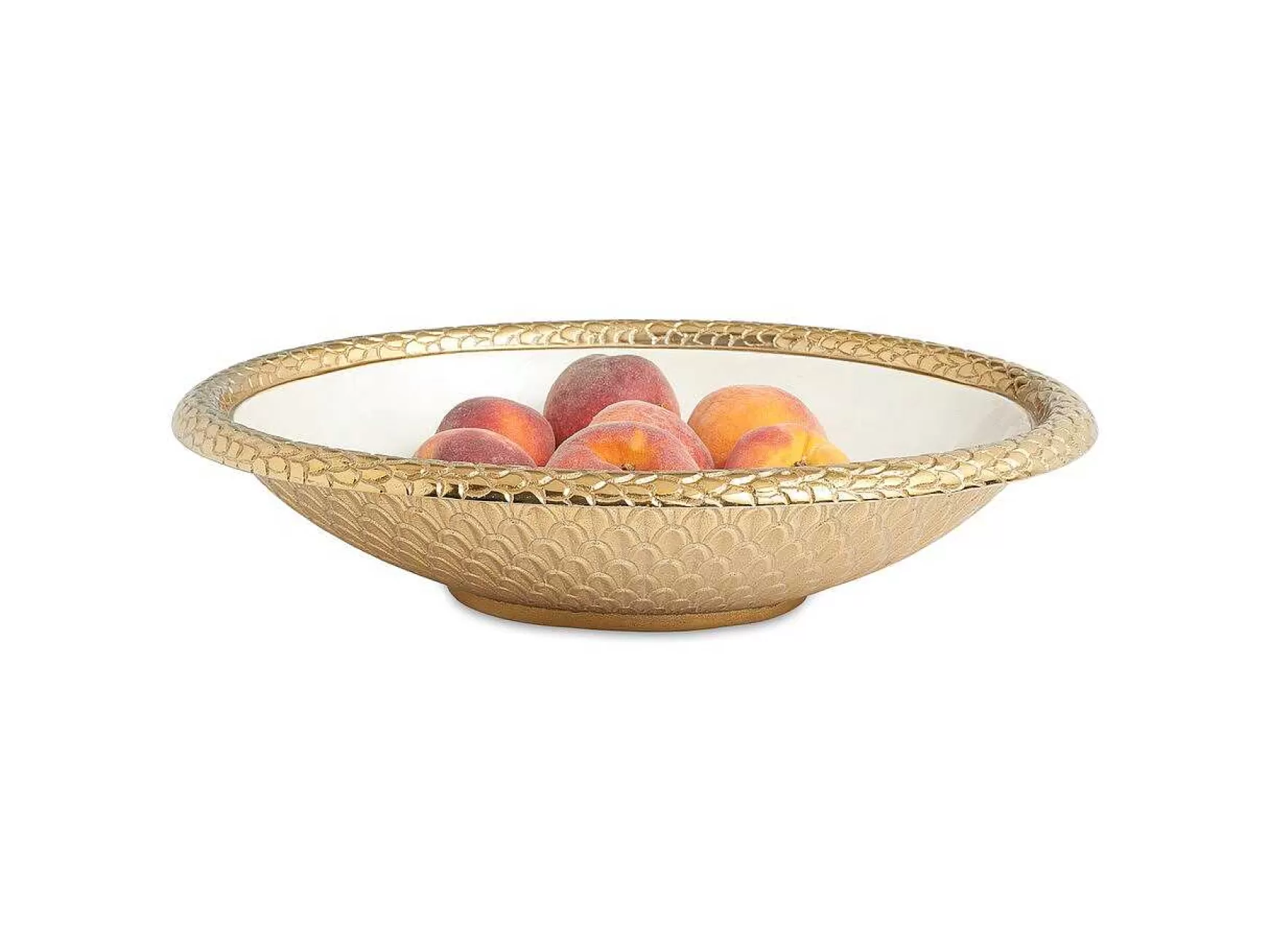 Julia Knight Florentine 15" Oval Bowl Gold Snow Clearance