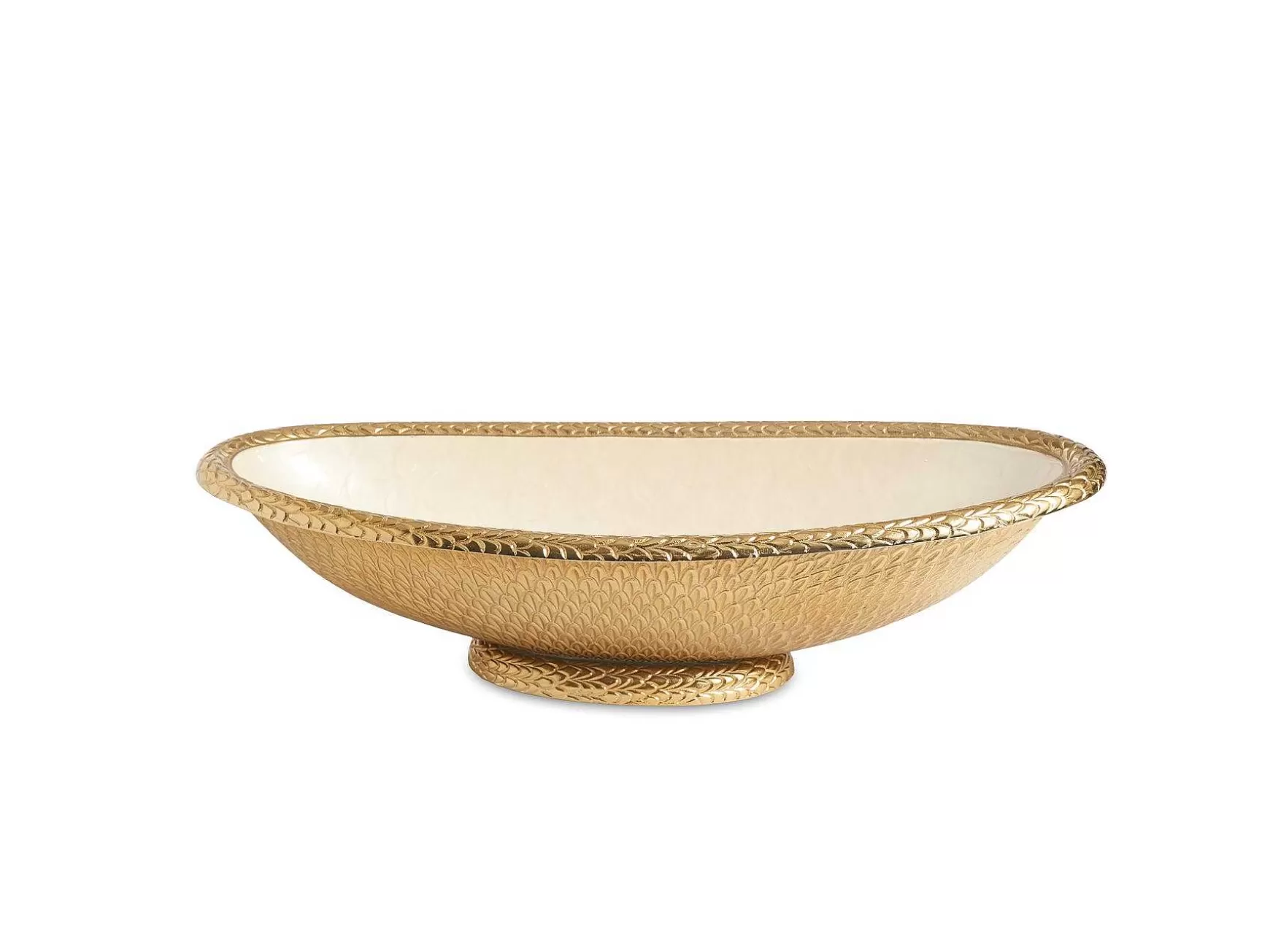 Julia Knight Florentine 24" Oval Bowl Gold Snow Shop