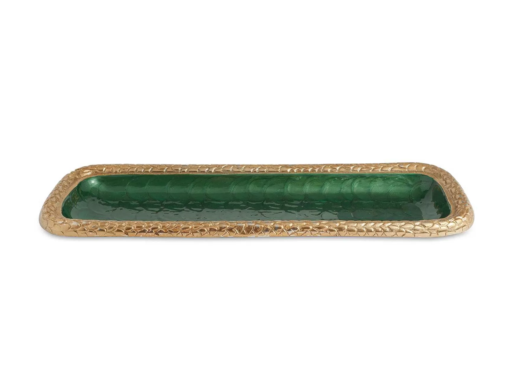 Julia Knight Florentine 16" Rectangular Tray Gold Emerald Flash Sale