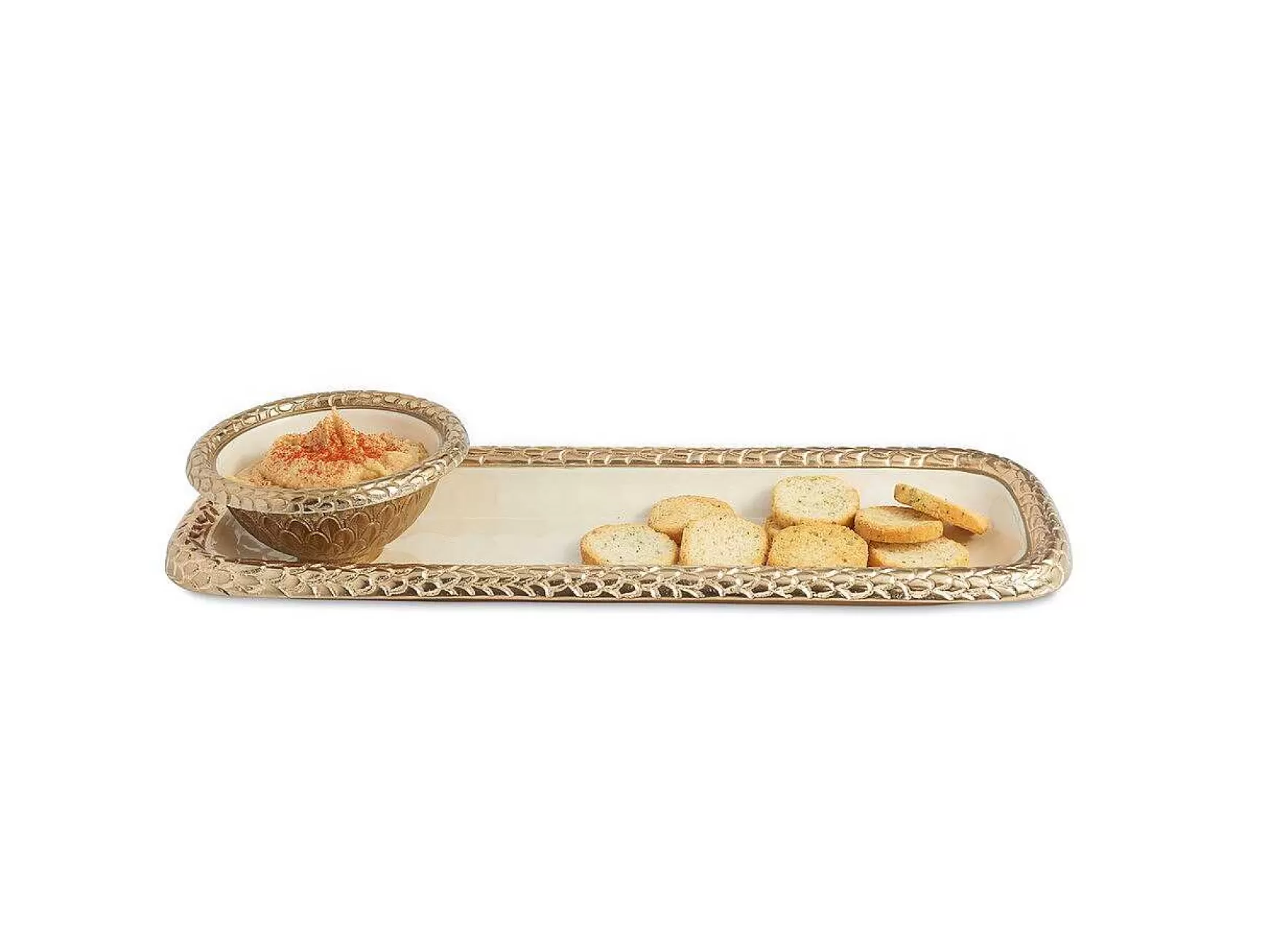 Julia Knight Florentine 16" Rectangular Tray Gold Snow Online