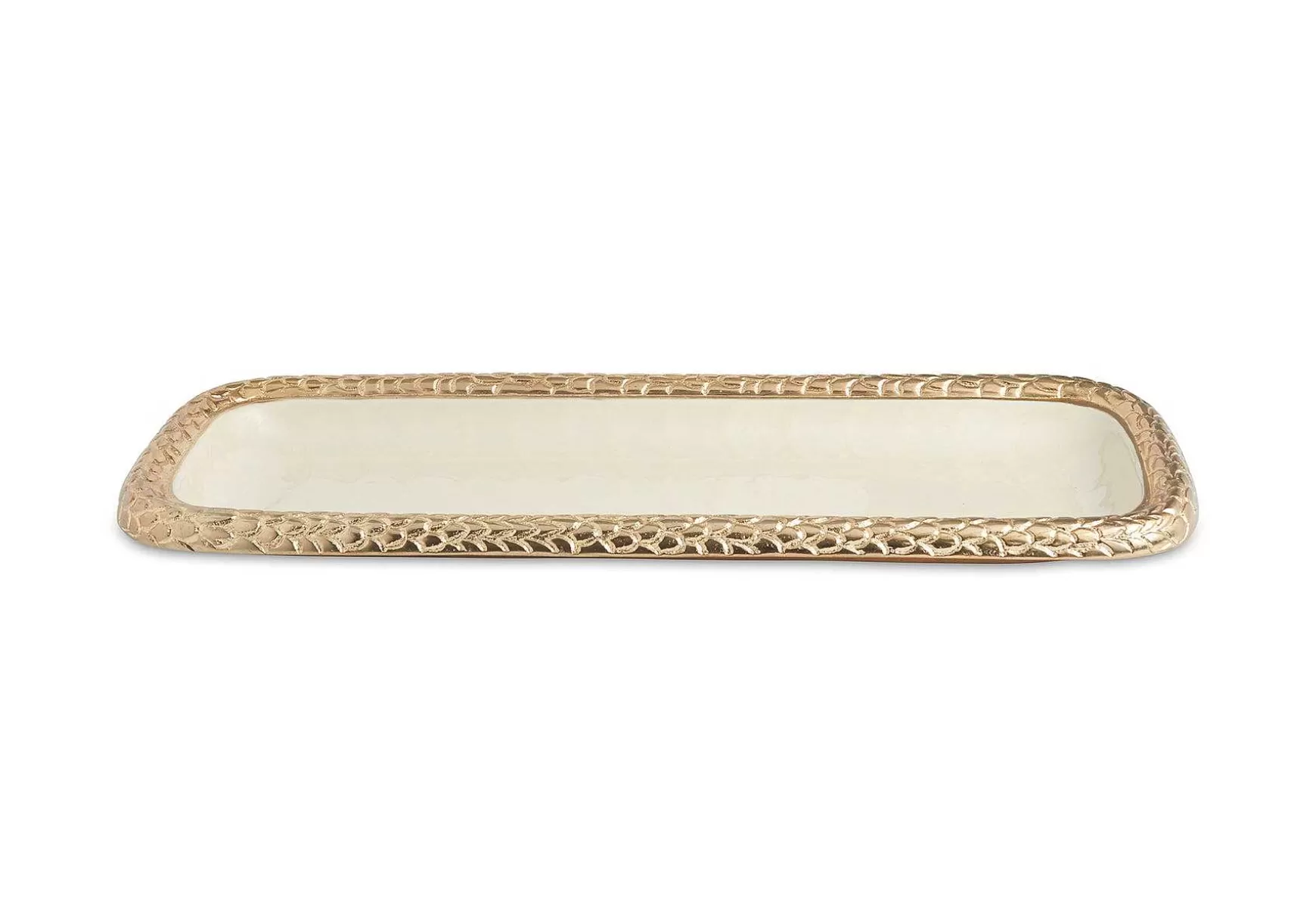 Julia Knight Florentine 16" Rectangular Tray Gold Snow Online