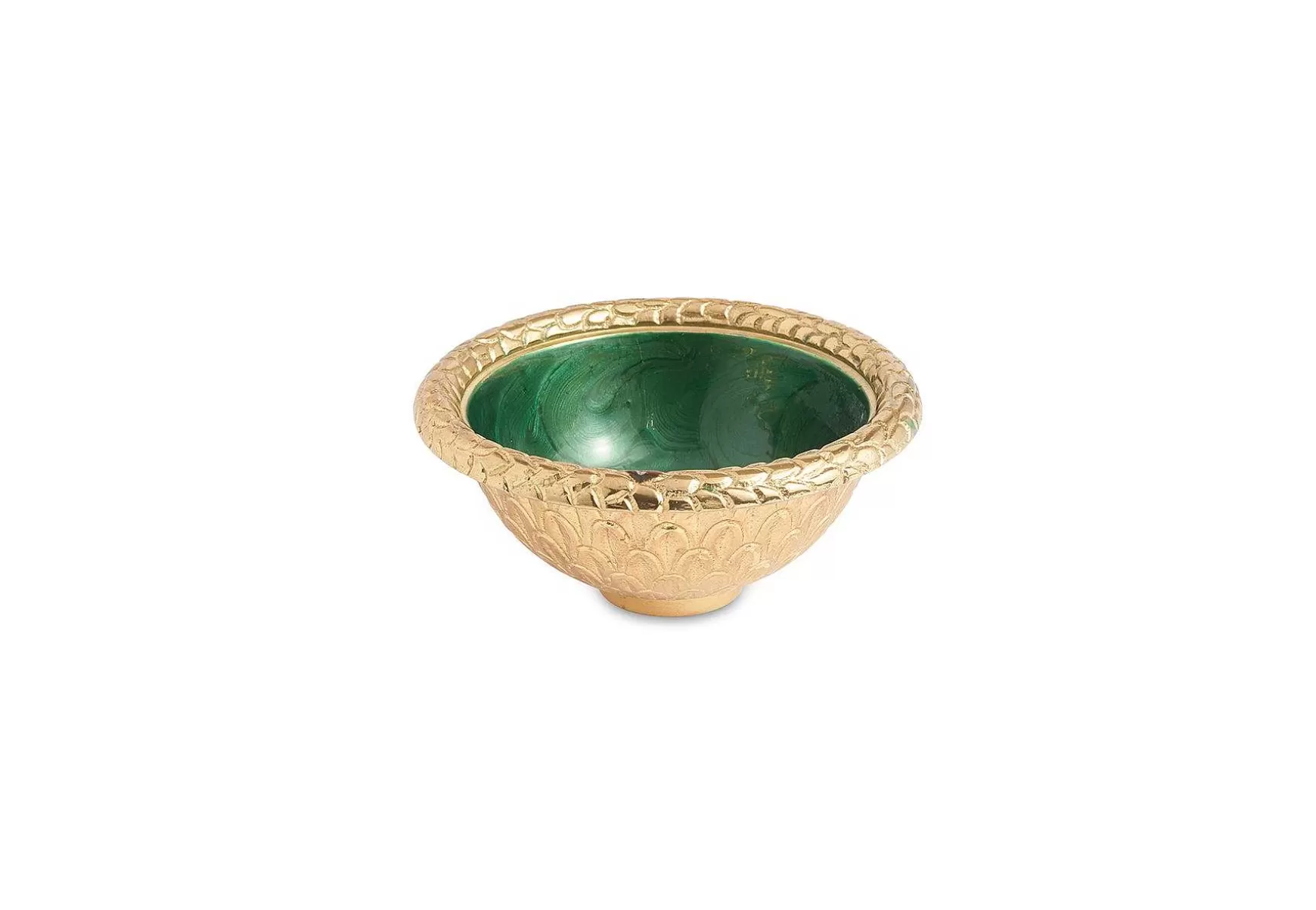 Julia Knight Florentine 4.25" Round Bowl Gold Emerald Best