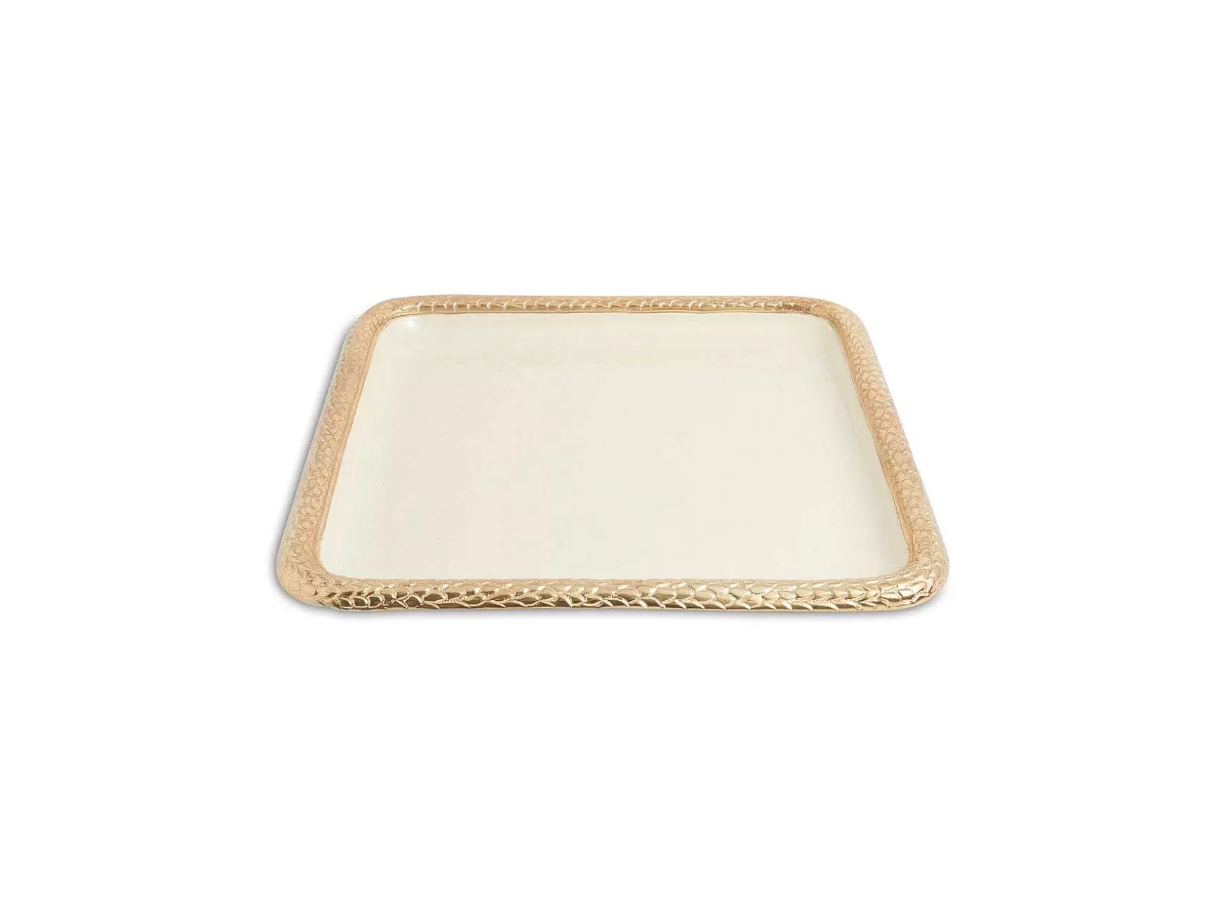 Julia Knight Florentine 15" Square Tray Gold Snow Clearance