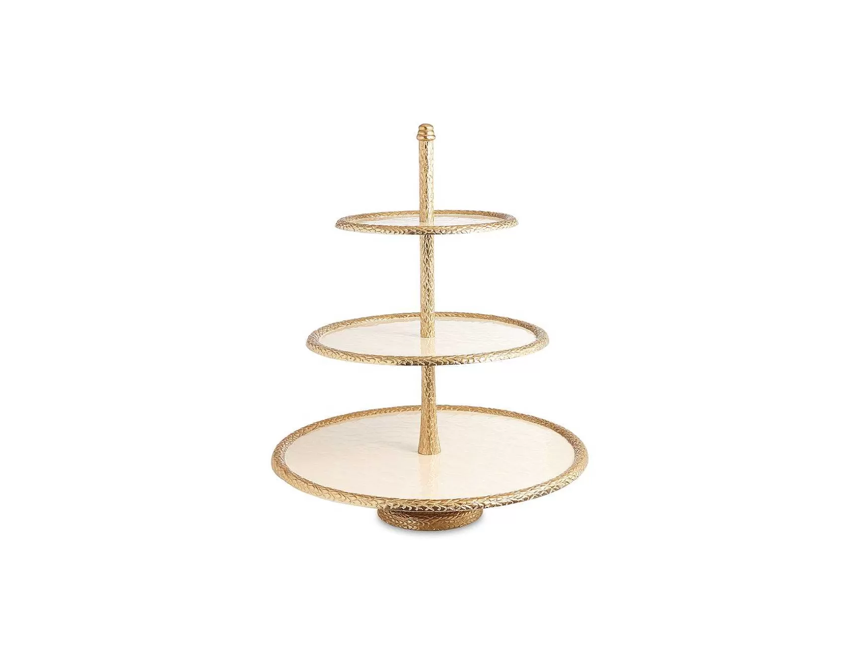 Julia Knight Florentine 18" Three-Tiered Server Gold Snow Sale