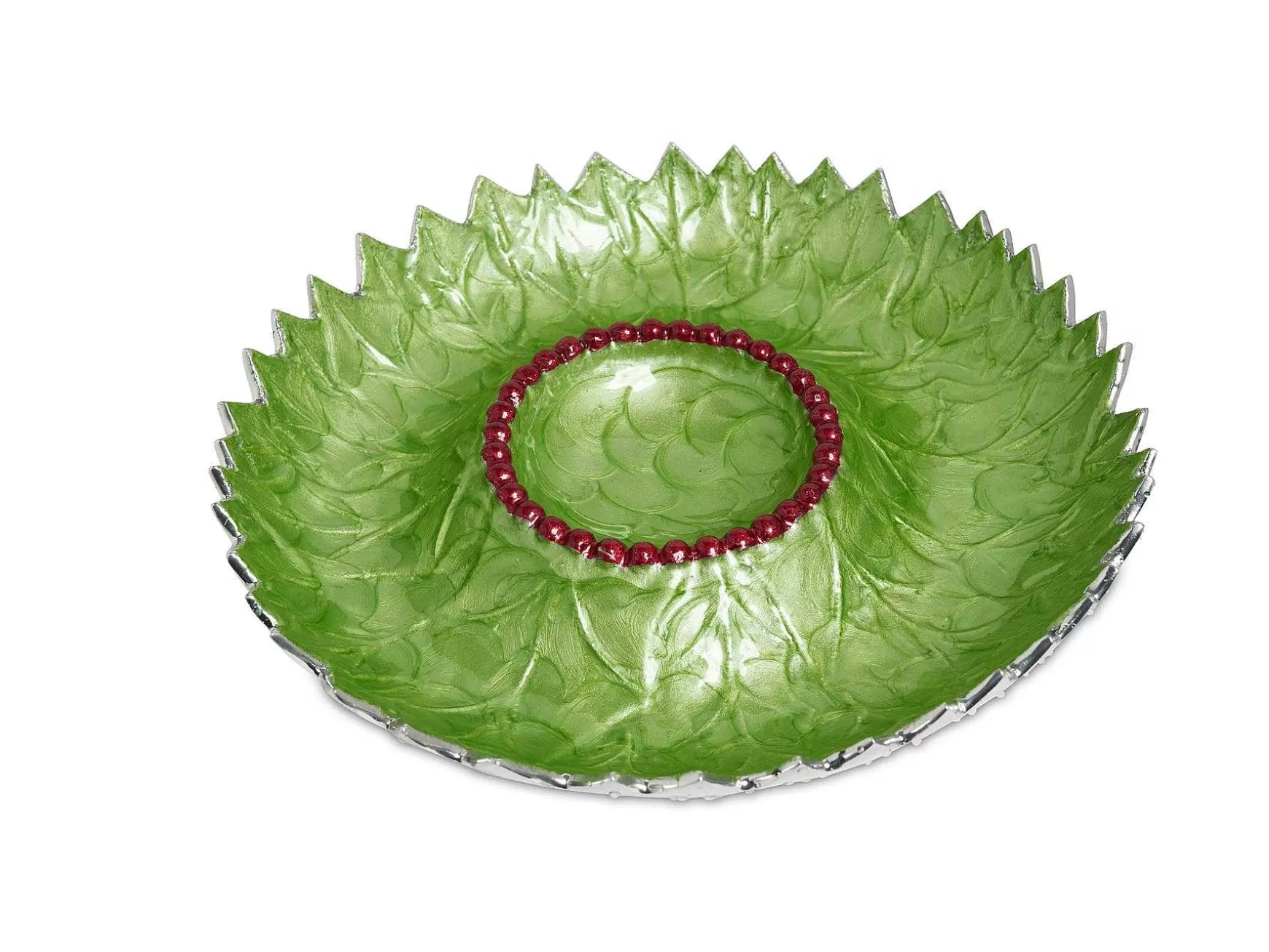 Julia Knight Holly Sprig 13.5" Chip & Dip Bowl Mojito Discount