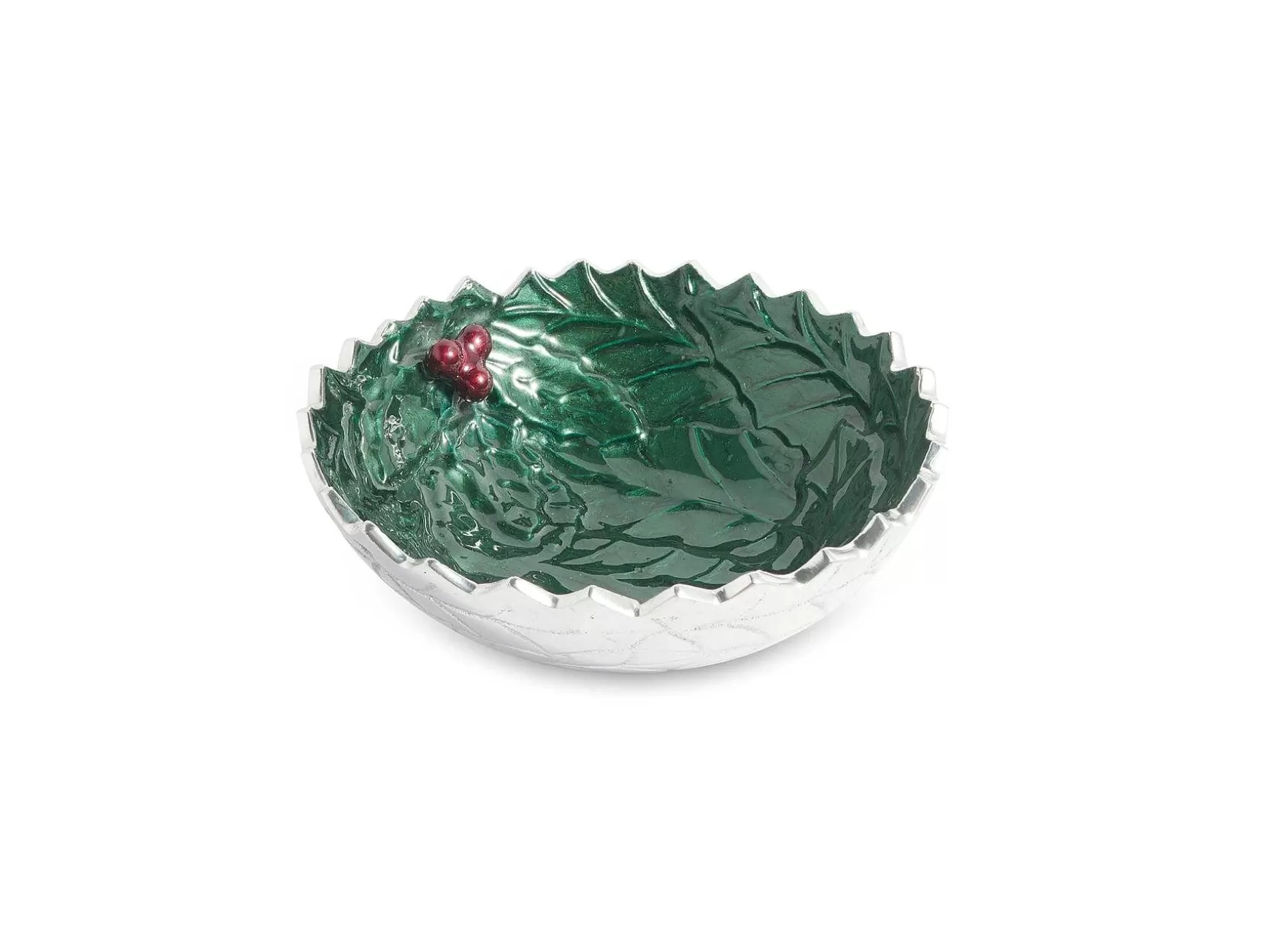 Julia Knight Holly Sprig 5.5" Round Bowl Emerald Outlet