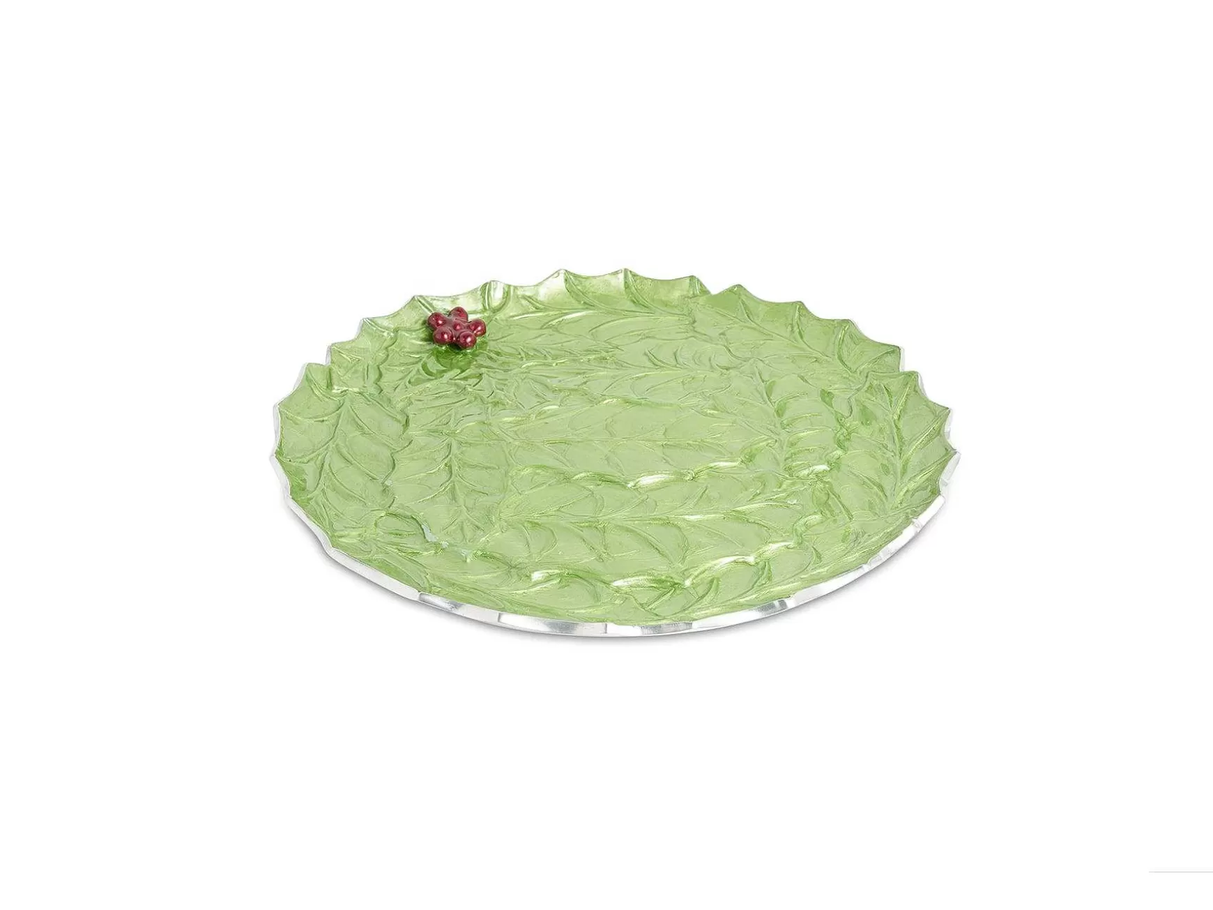 Julia Knight Holly Sprig 13" Round Platter Mojito Sale