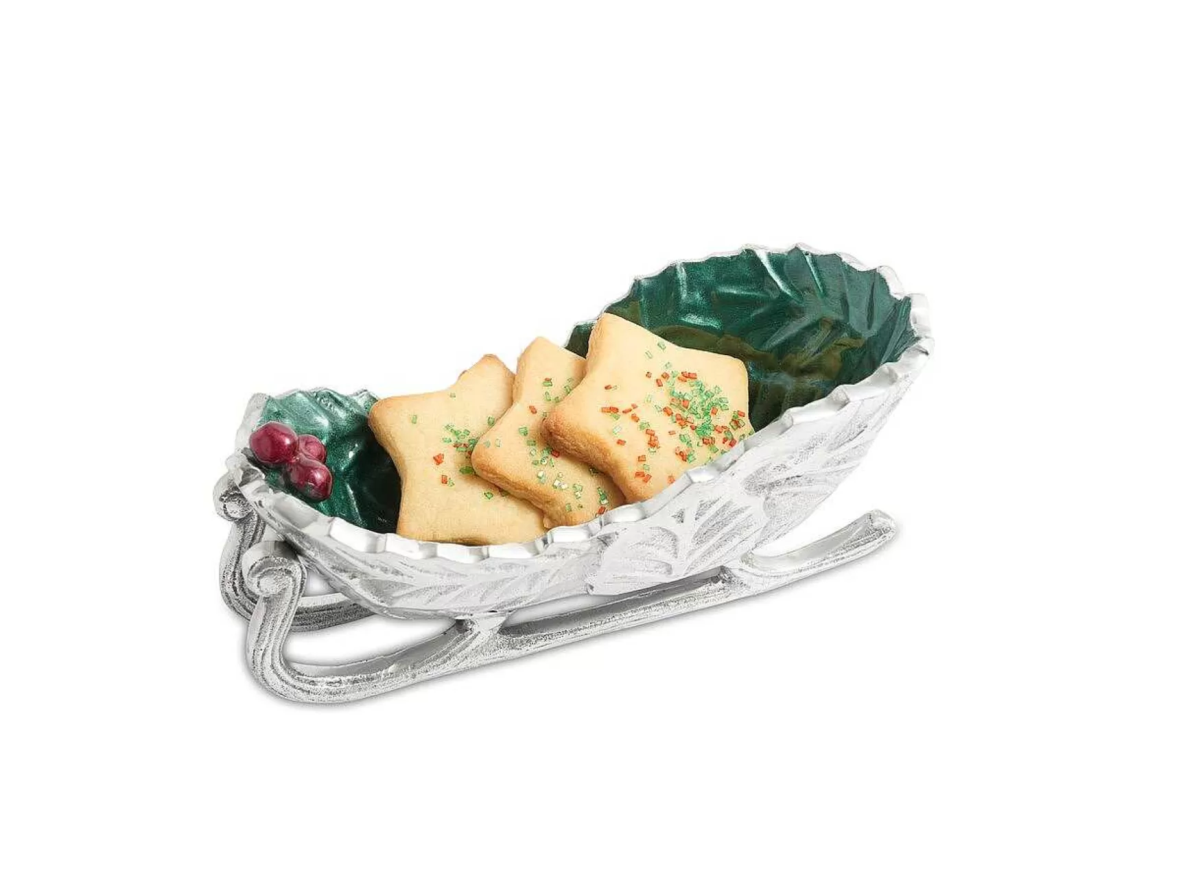 Julia Knight Holly Sprig 8" Sleigh Bowl Emerald Cheap