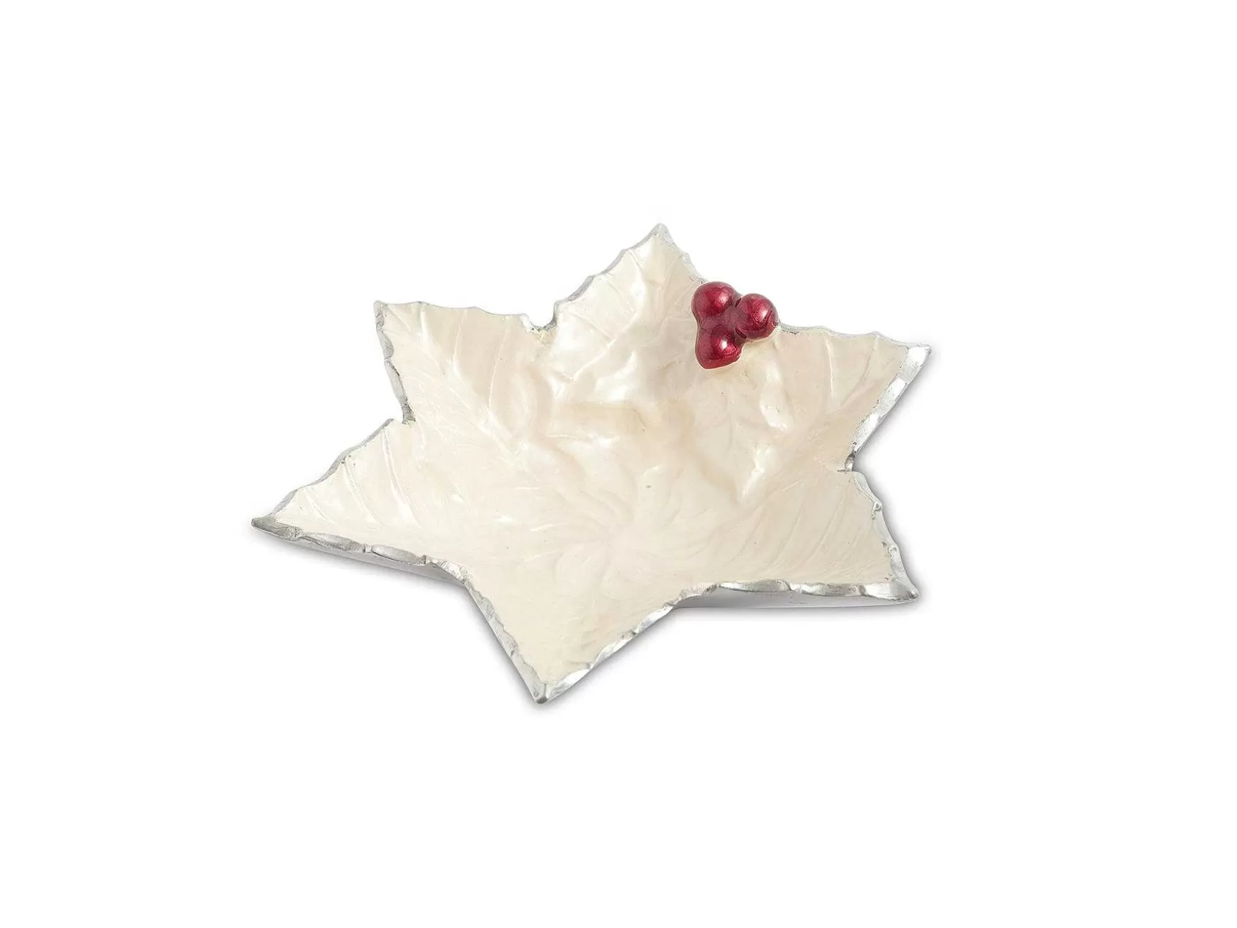 Julia Knight Holly Sprig 6" Starflake Bowl Snow Outlet