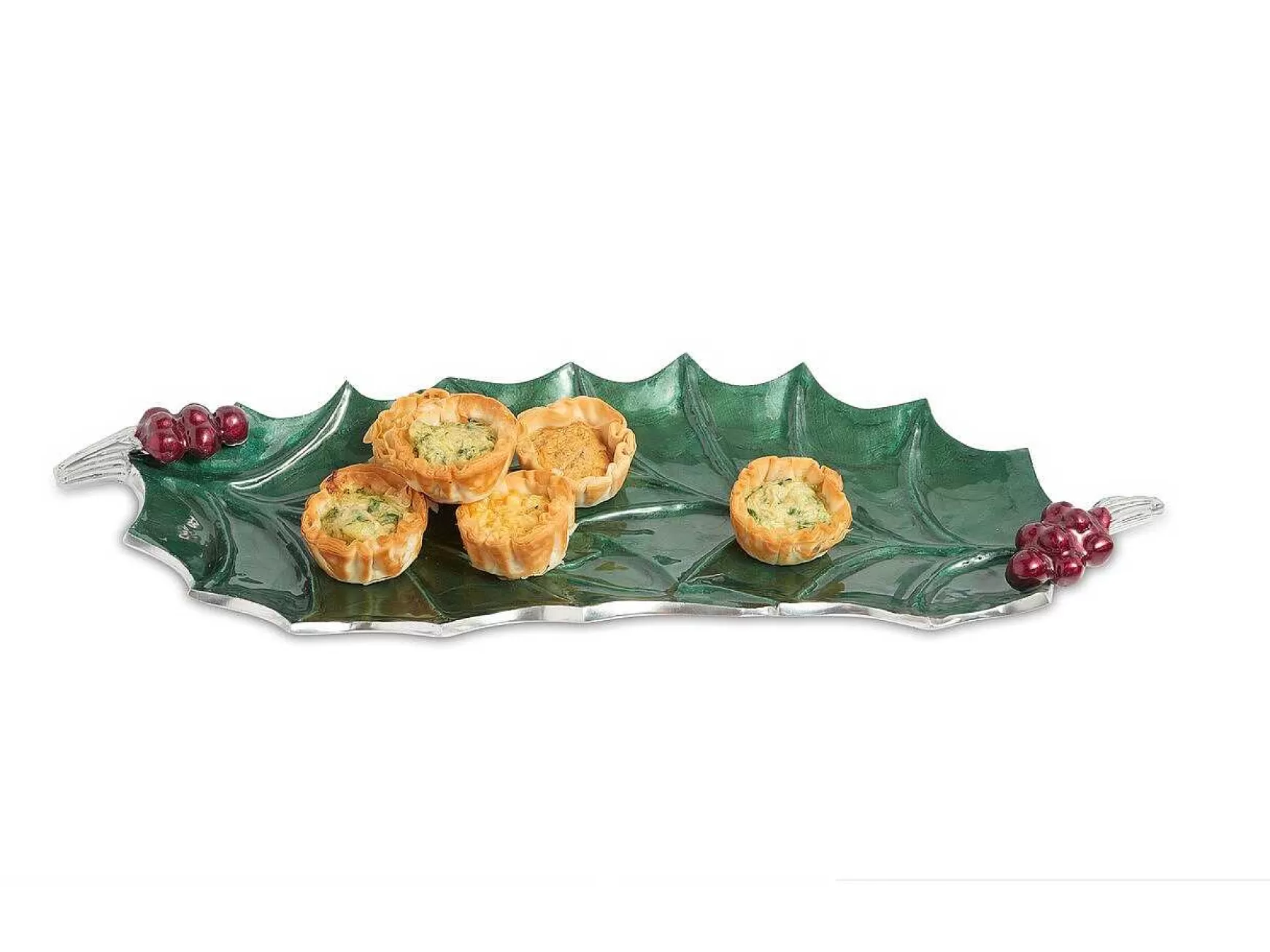 Julia Knight Holly Sprig 16" Tray Emerald Best Sale