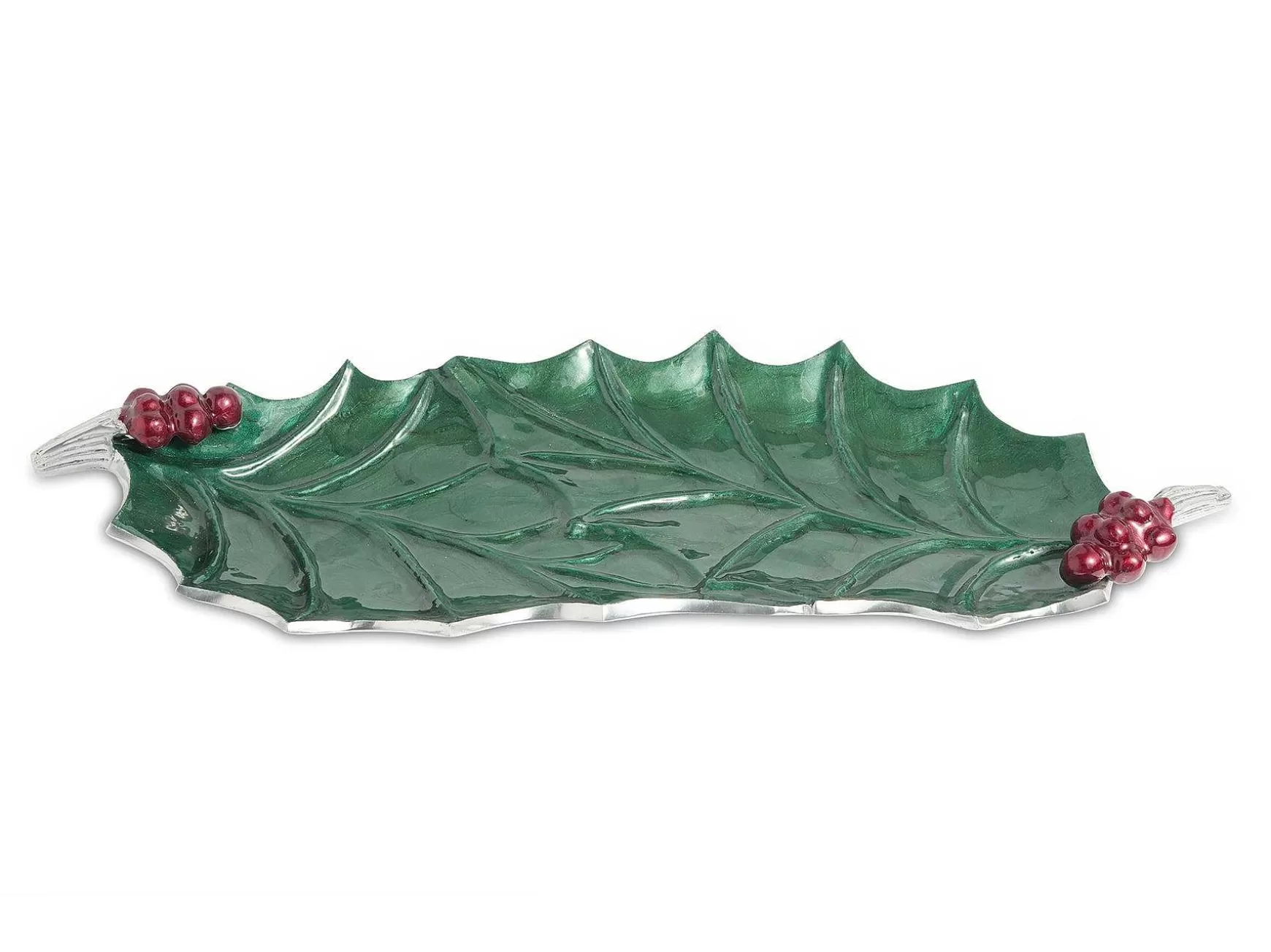 Julia Knight Holly Sprig 16" Tray Emerald Best Sale