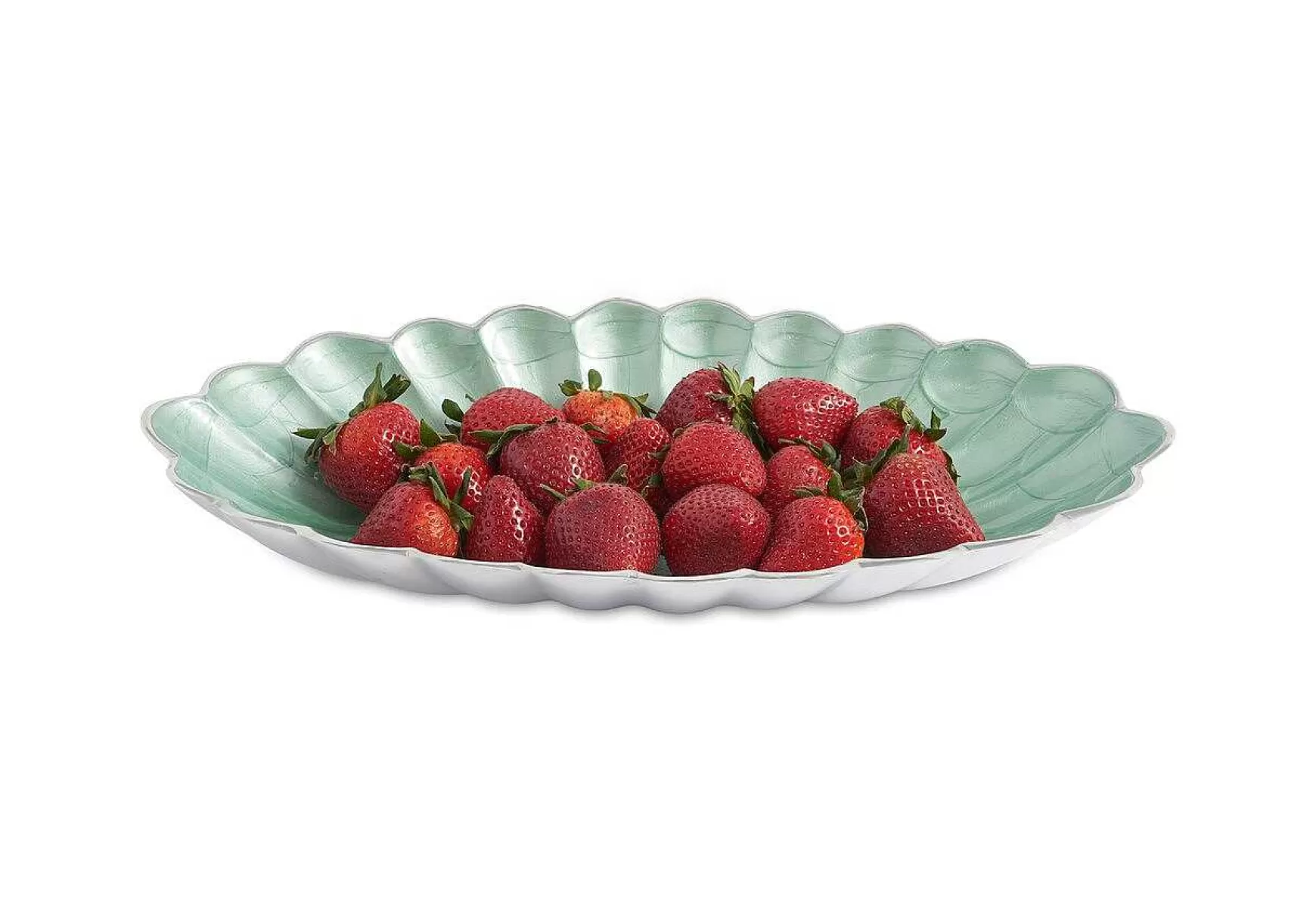 Julia Knight Peony 16" Oval Bowl Aqua Hot