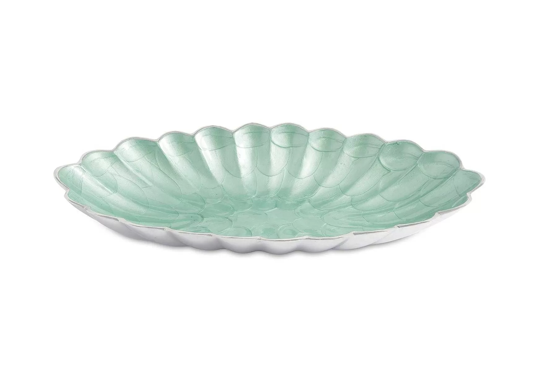 Julia Knight Peony 16" Oval Bowl Aqua Shop