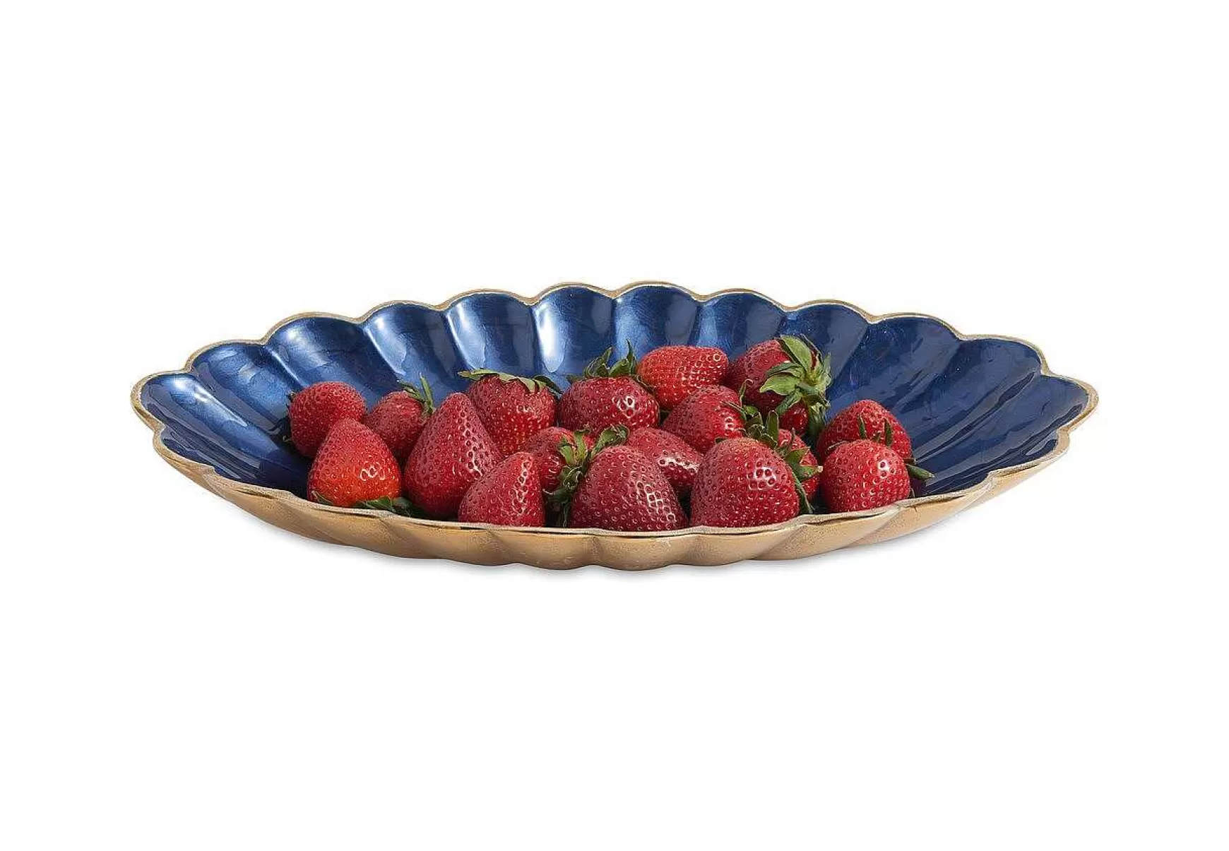 Julia Knight Peony 16" Oval Bowl Gold Sapphire Shop