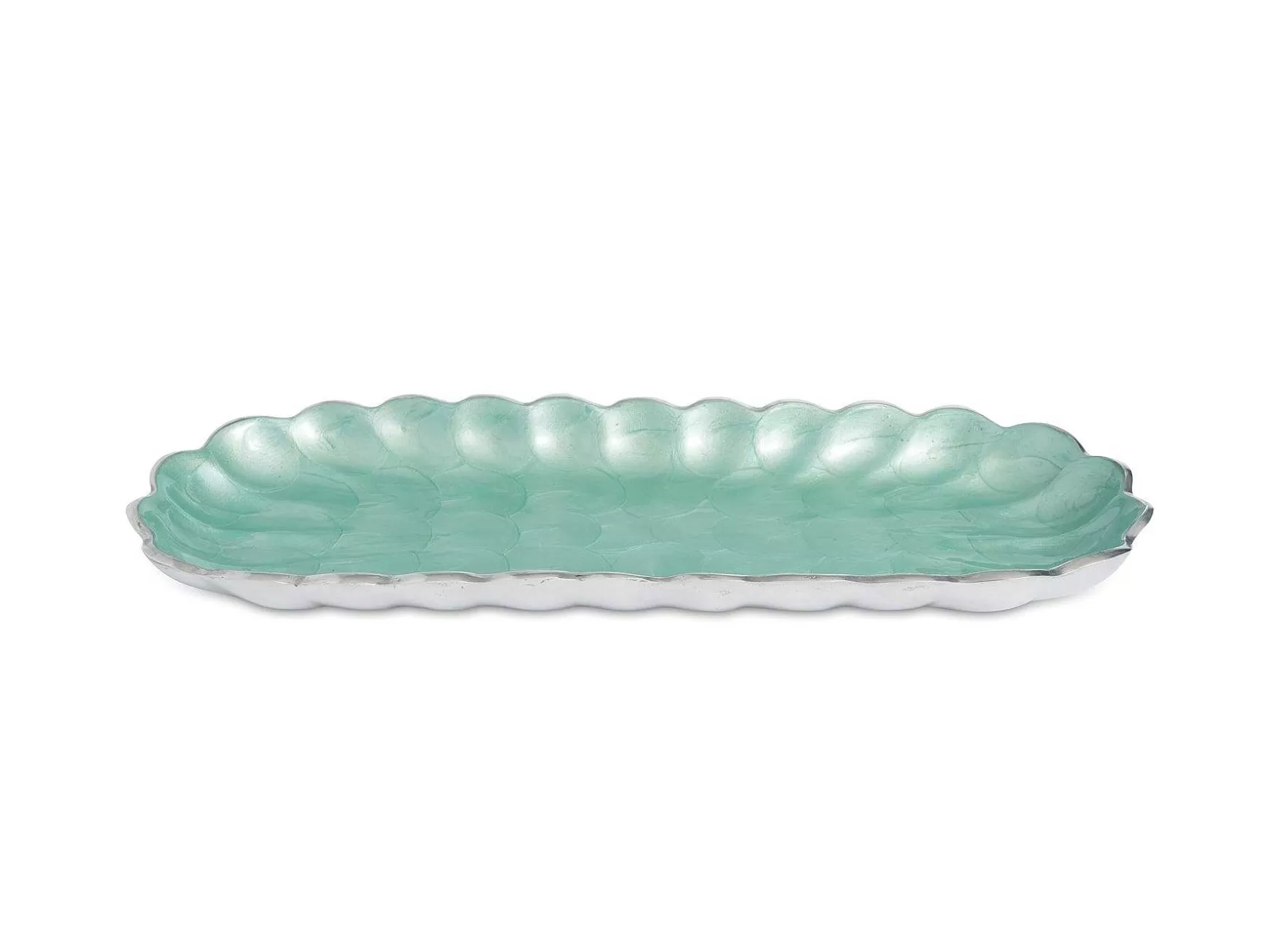 Julia Knight Peony 14" Rectangular Tray Aqua Clearance