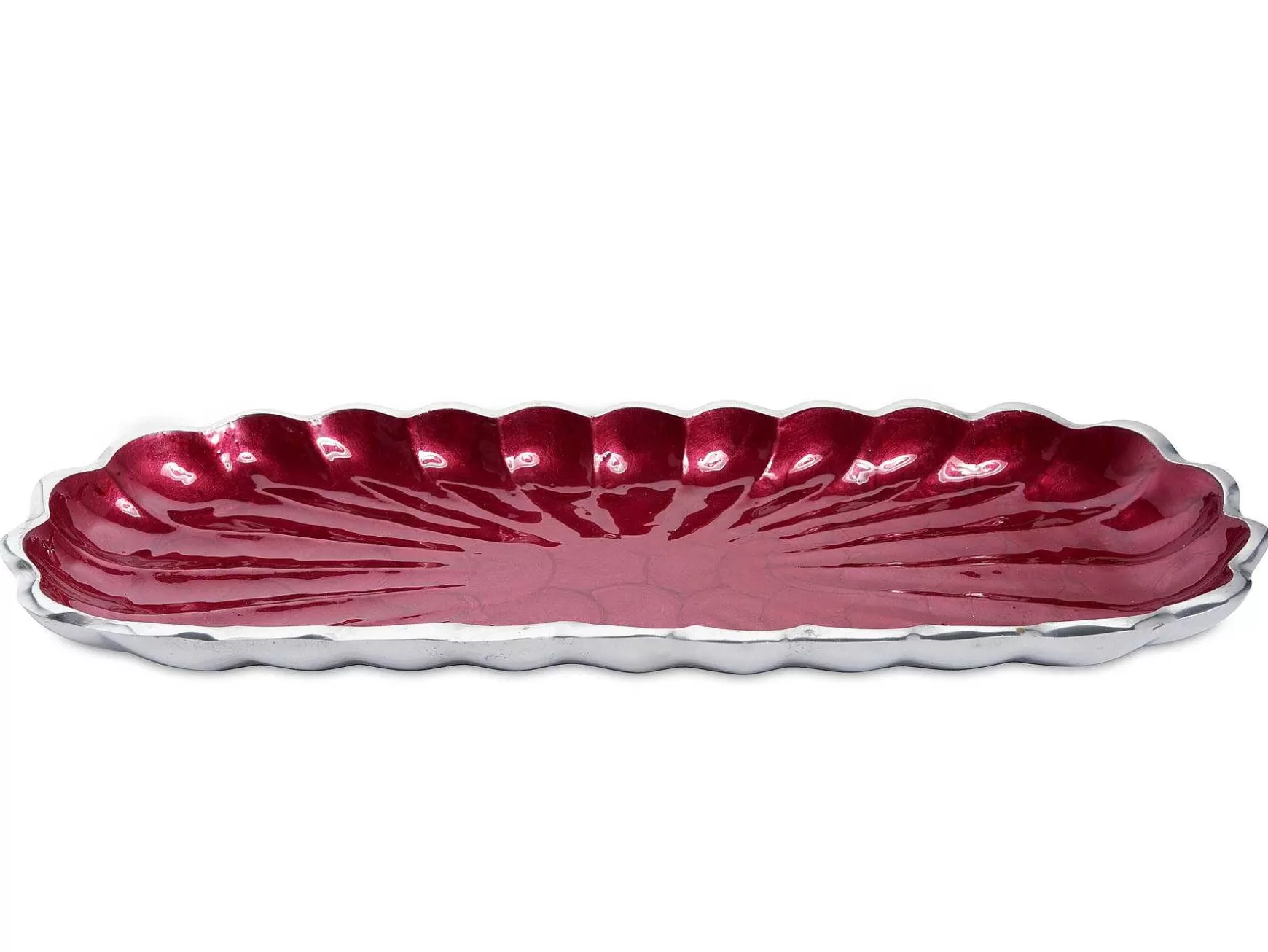 Julia Knight Peony 14" Rectangular Tray Pomegranate Fashion