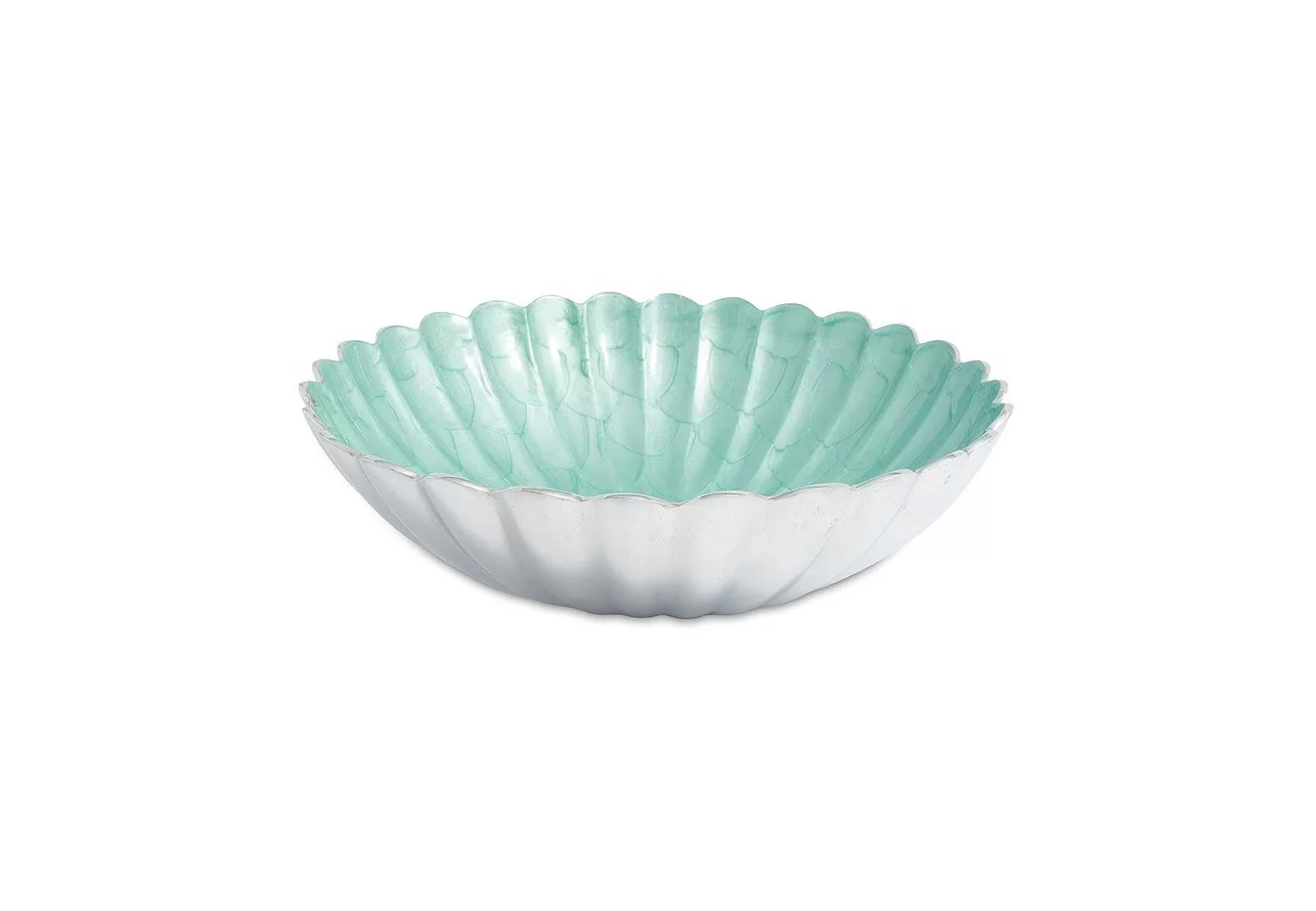 Julia Knight Peony 15" Round Bowl Aqua New