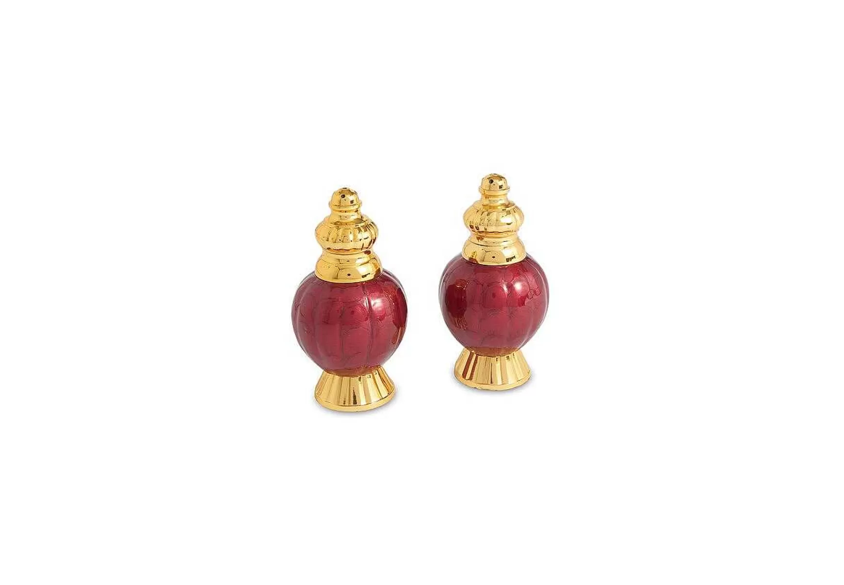 Julia Knight Peony 4" Salt & Pepper Set Gold Pomegranate Online