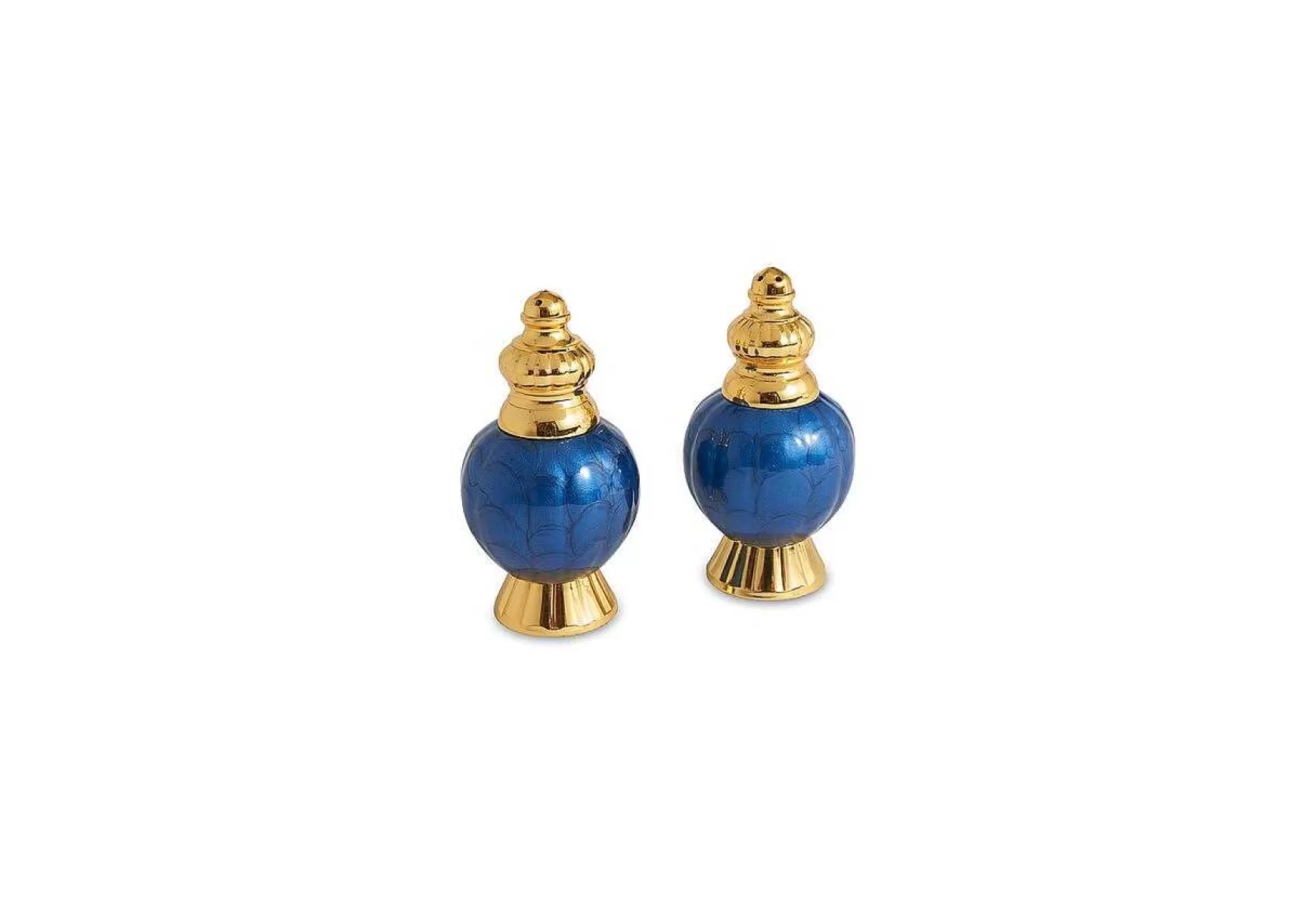 Julia Knight Peony 4" Salt & Pepper Set Gold Sapphire Hot